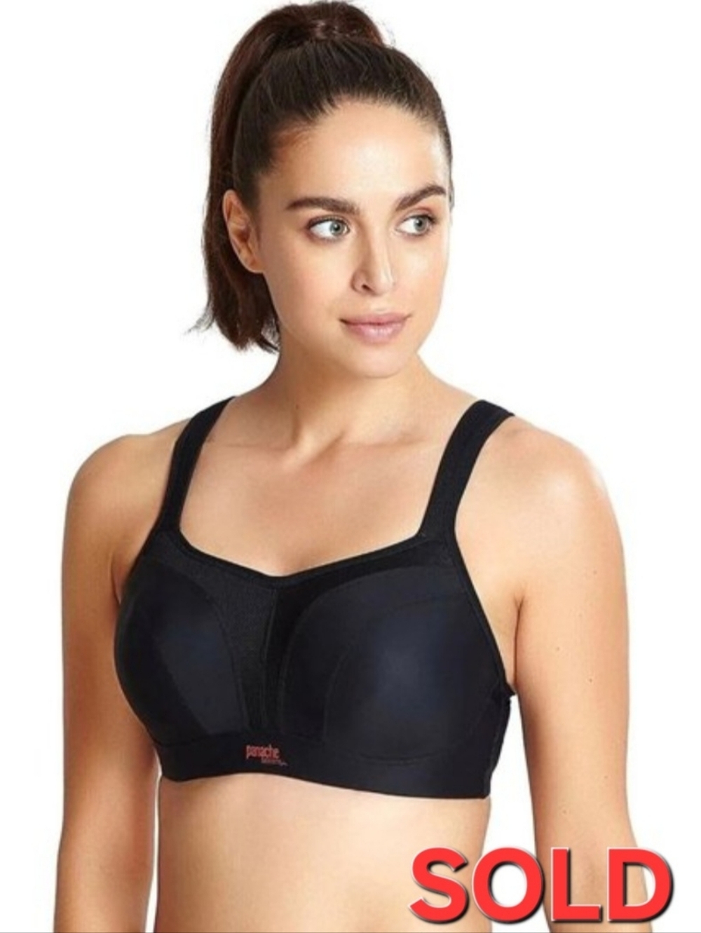 Panache Sport Women's Underwired Black Sports Bra 38 DD
